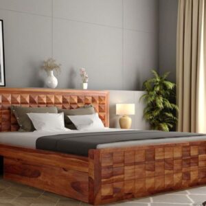 Bedroom bed in Seesam Wood King Size Storage