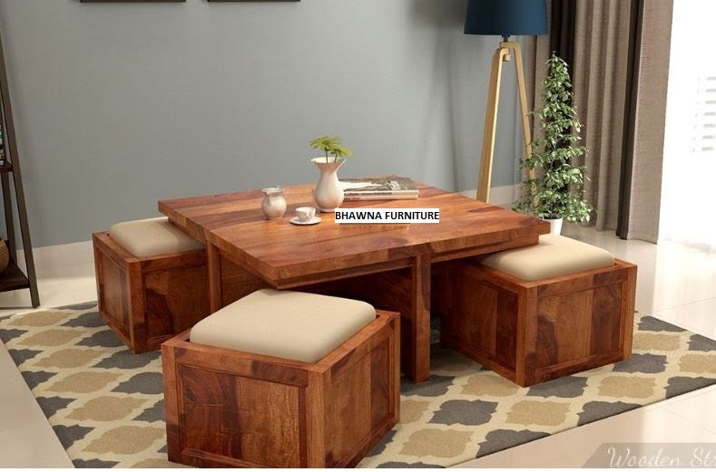 Center Table Style for Home with 4 stool