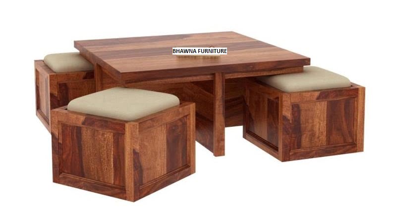 Center Table Style for Home with 4 stool - Image 2