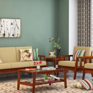 Seesam Wooden heavy wood 5-Seater Sofa Set