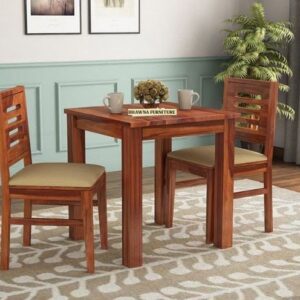 Wooden Dining With 2 People Chairs Set