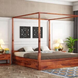 Double Bed without Storage Wooden