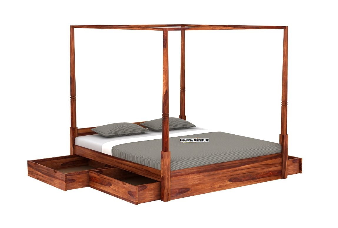 Double Bed without Storage Wooden - Image 3