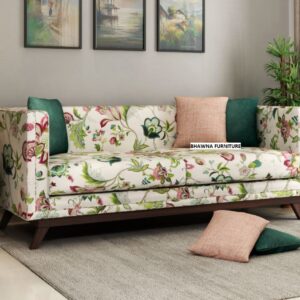 Designer Flower Fabric Sofa Set 3 Seater