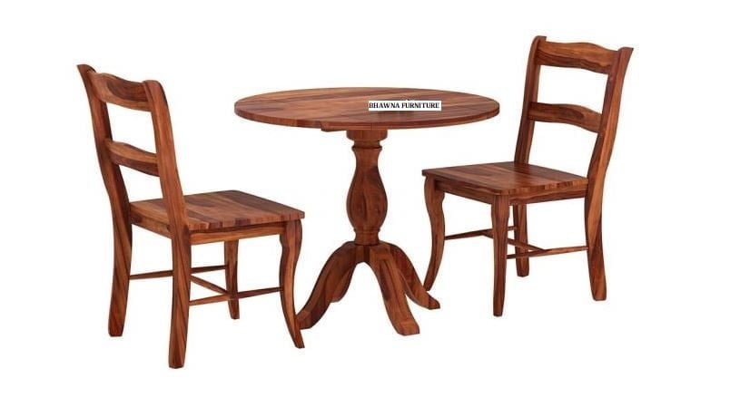 Round Solid Dining With 2 Chairs - Image 2