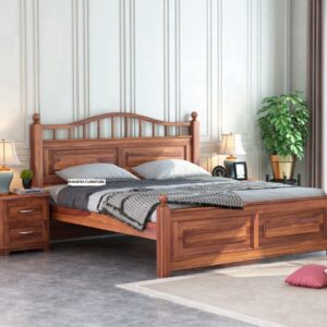 Bedroom Double Bed in Seesam Wood