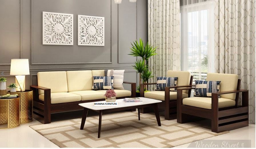 Wooden King Style Sofa Set 5 Seater