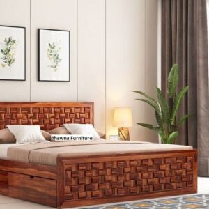 Wooden Bedroom Double Bed Storage