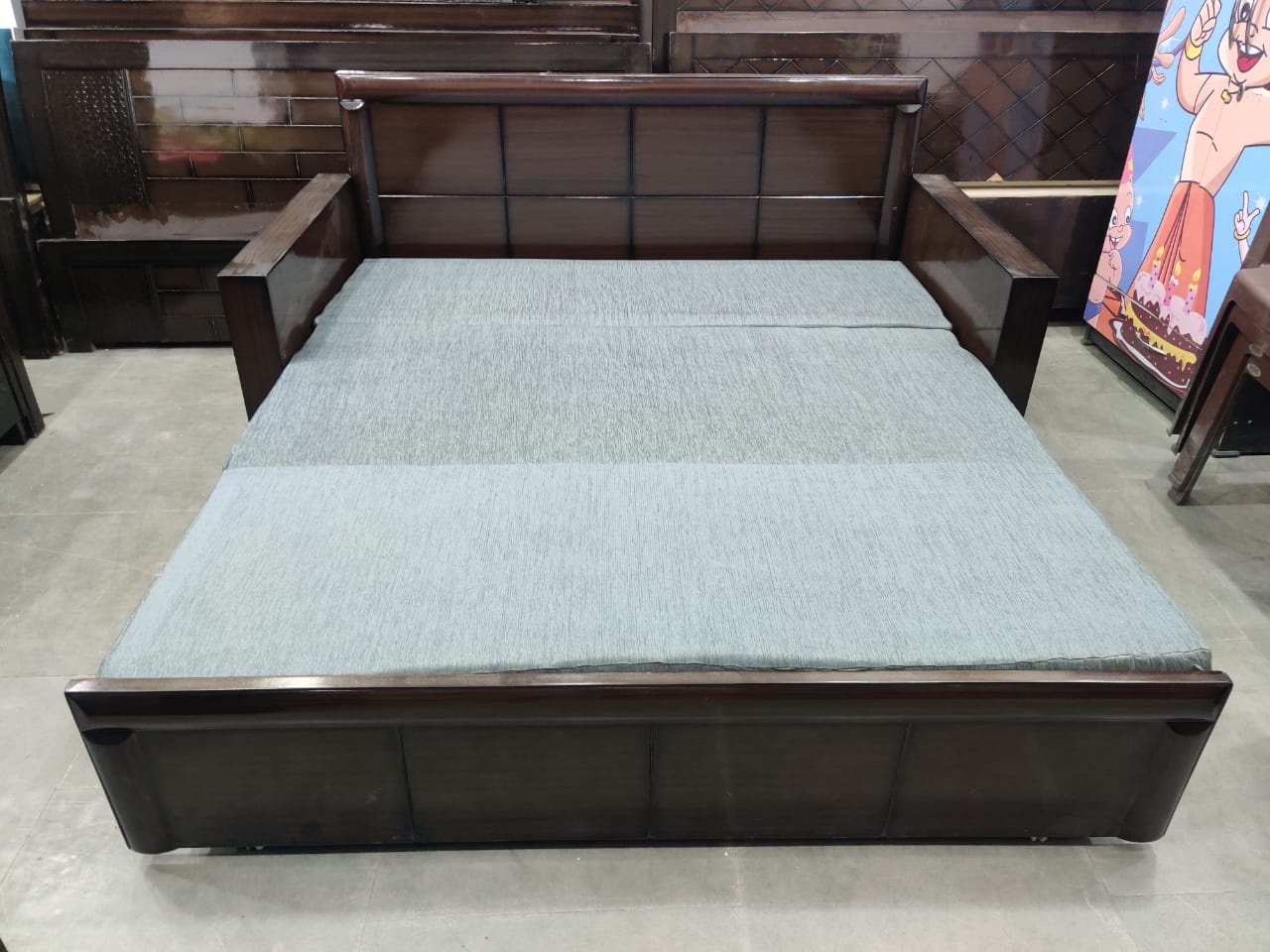 Sofa-Cum-bed With Storage Brown Shades - Image 2