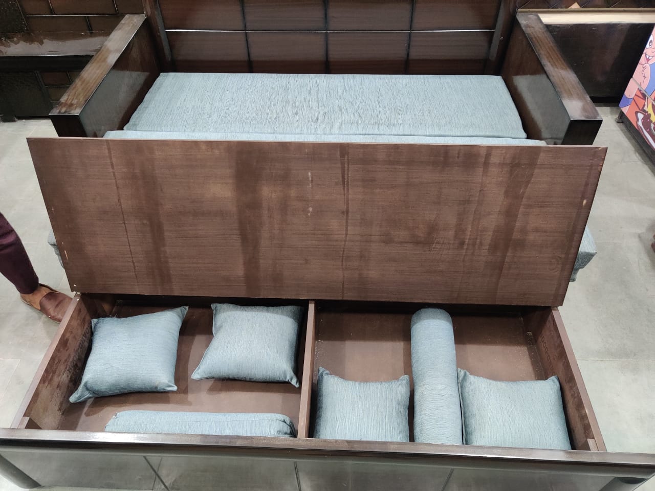 Sofa-Cum-bed With Storage Brown Shades - Image 3