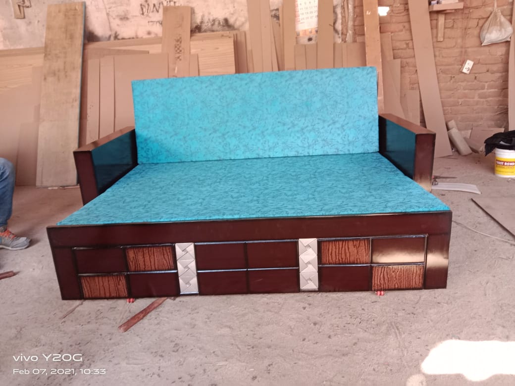 Sofa-Cum-bed With Storage Brown Color - Image 2