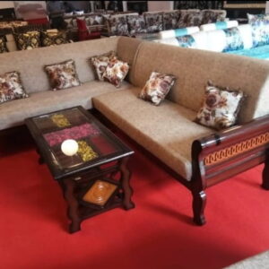 L-Sofa Set heavy wood 6-Seater