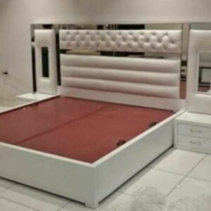 Silver Style Designer bed in PU Polish