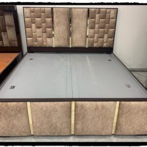 Square Back Style Double Bed in Cushion Bed