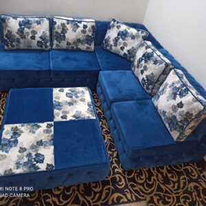 Sofa Set L-seating in Solid wood in Fabric