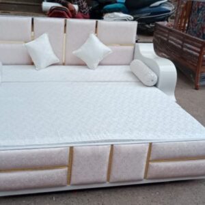 Wooden Sofa Cum Bed in PU Polish