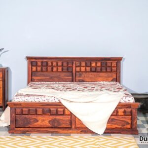New design double bed Saguwan wood