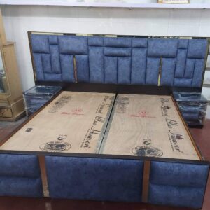 Bed In Upholstery White PU Polish