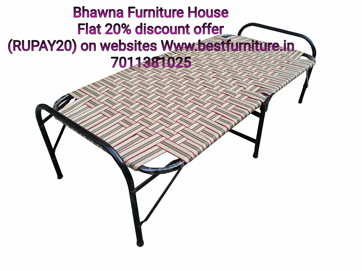 Plastic Niwar Folding With Iron Pipe